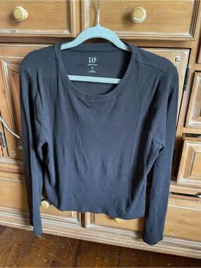 GAP Women's Long Sleeve Tee - Brown Cropped XL